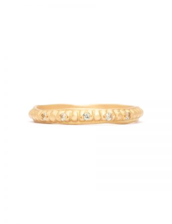 Istanbul Stitches Ring – Yellow Gold & Sapphires