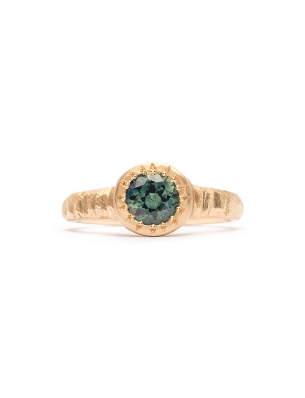 Uber Love Ring – Gold & Teal Sapphire