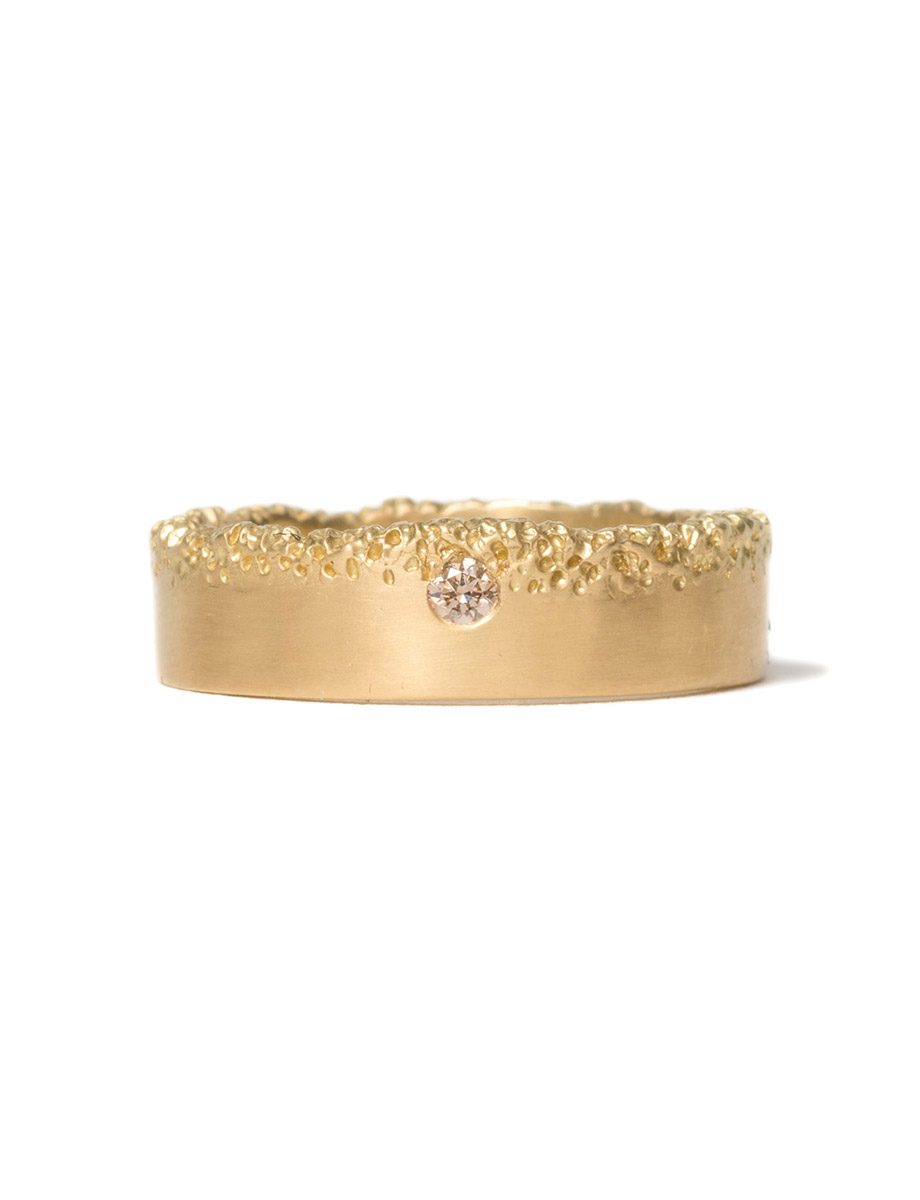 Eroded Edge Ring – Gold & Champagne Diamond