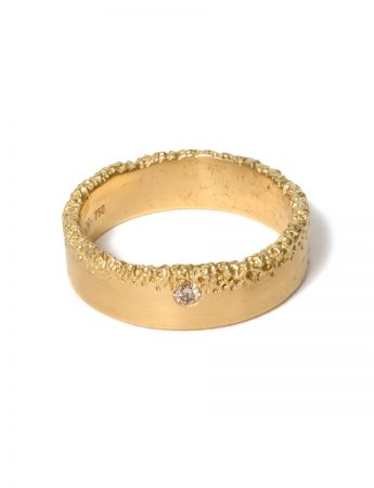 Eroded Edge Ring – Gold & Champagne Diamond