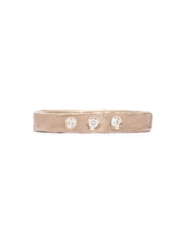 Melted Wedding Ring – White Gold & Diamonds