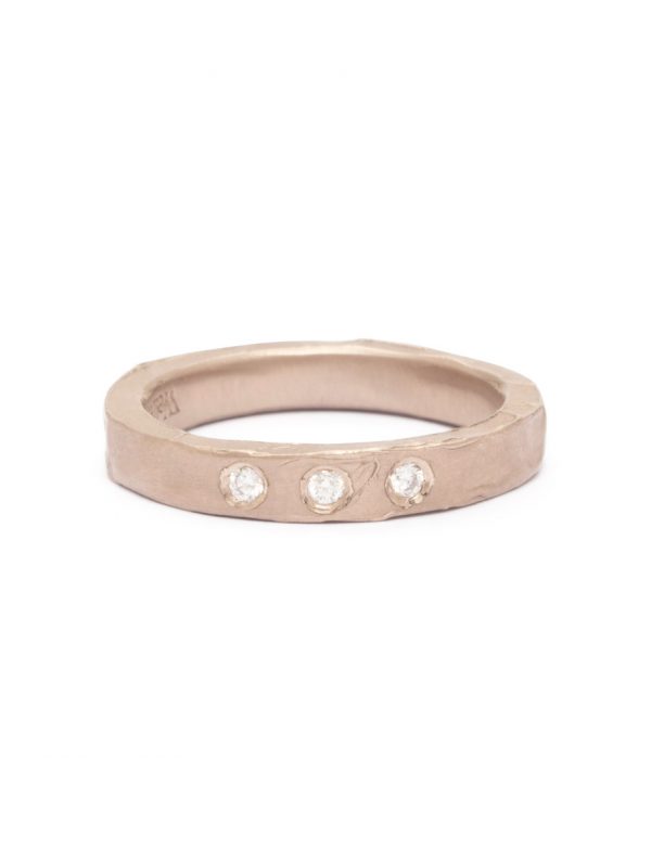 Melted Wedding Ring – White Gold & Diamonds