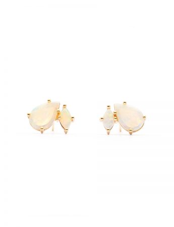 Teardrop & Marquise Opal Stud Earrings – Gold