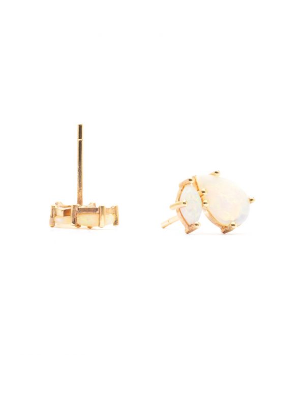 Teardrop & Marquise Opal Stud Earrings – Gold