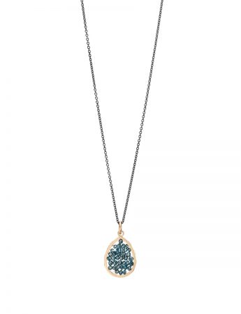 Teardrop Reef Necklace – Gold, Blue Diamonds & Silver