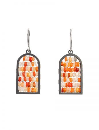 Small Arch Reef Earrings – Mexican Fire Opal Beads