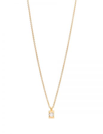 Curve Pendant Necklace – Gold & Diamond