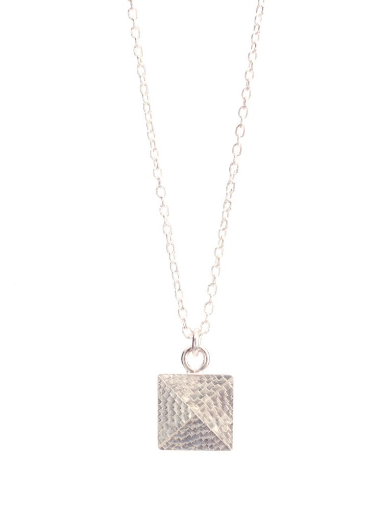 Pyramid Pedant Necklace – Silver