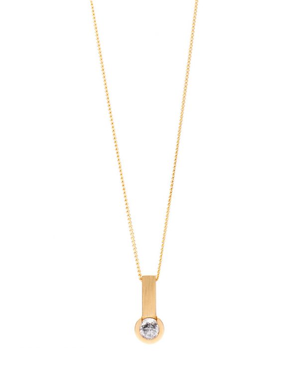 Circular Solitaire Pendant – Salt & Pepper Diamond