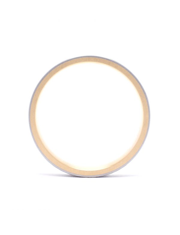 Diamond-Cut Sleeved Ring – Yellow Gold & Stainless Steel