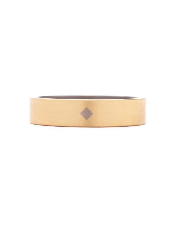 Square Rivet Ring – Gold & Titanium