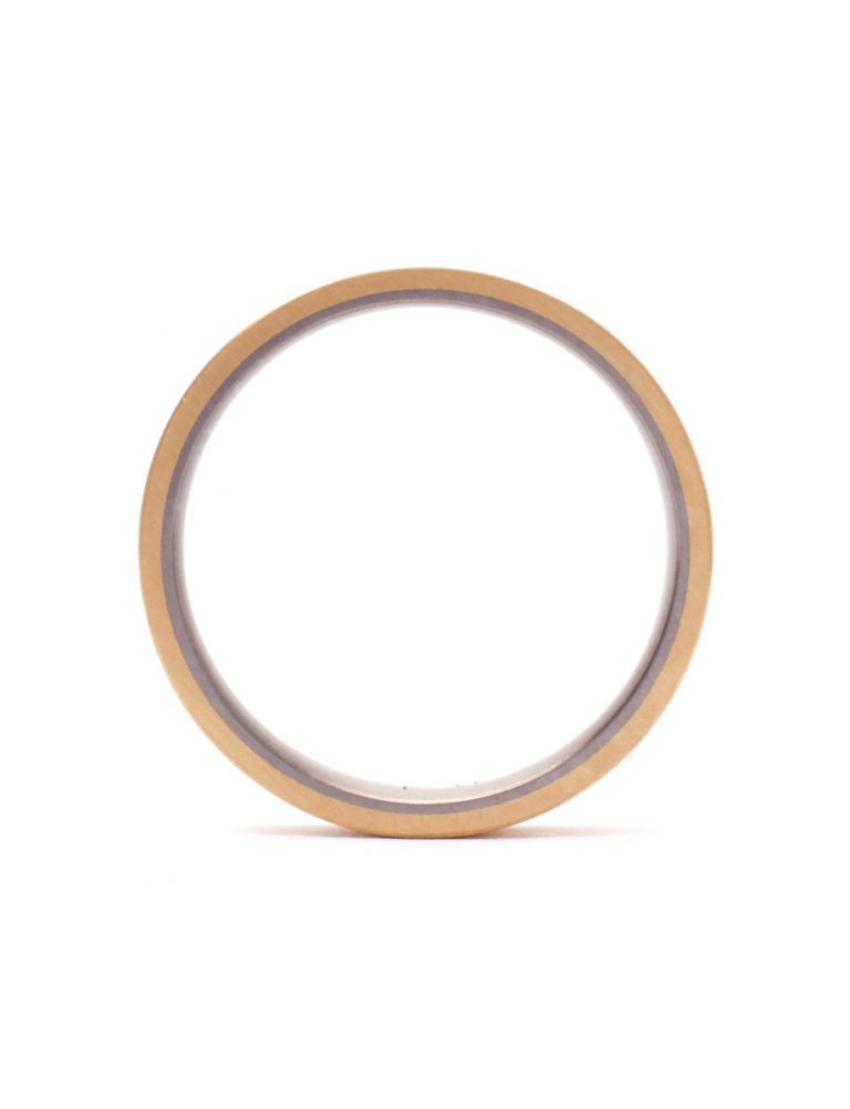 Square Rivet Ring – Gold & Titanium