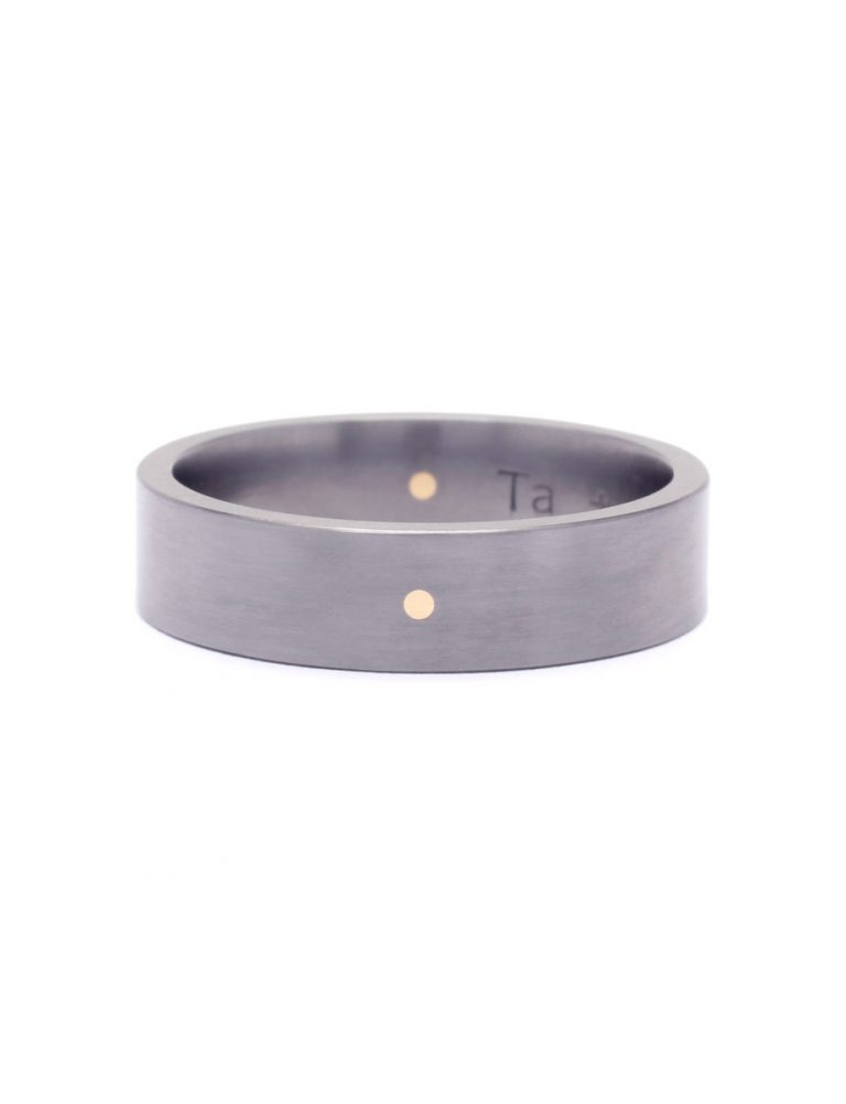 Circular Rivet Ring – Tantalum & Gold