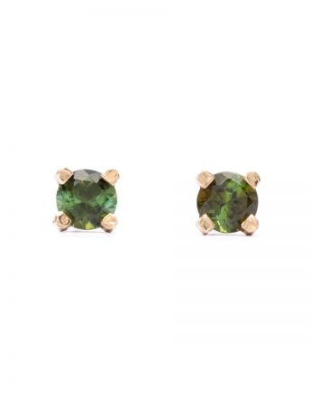 Melted Spider Stud Earrings – Green Tourmaline