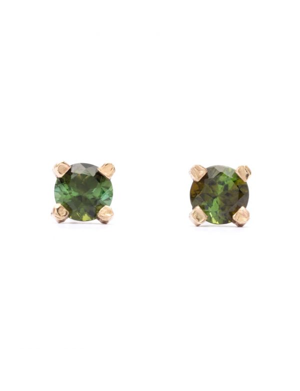 Melted Spider Stud Earrings – Green Tourmaline