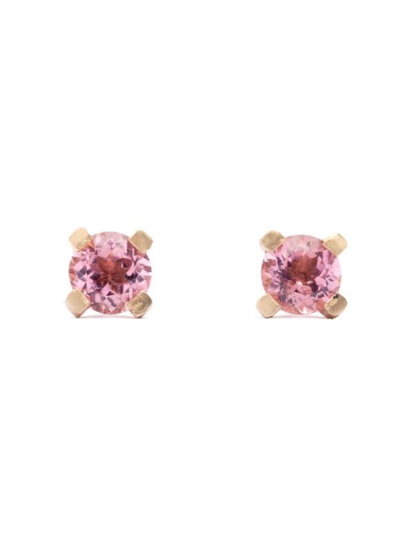 Melted Spider Studs – Pink Tourmaline