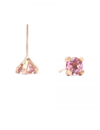 Melted Spider Studs – Pink Tourmaline