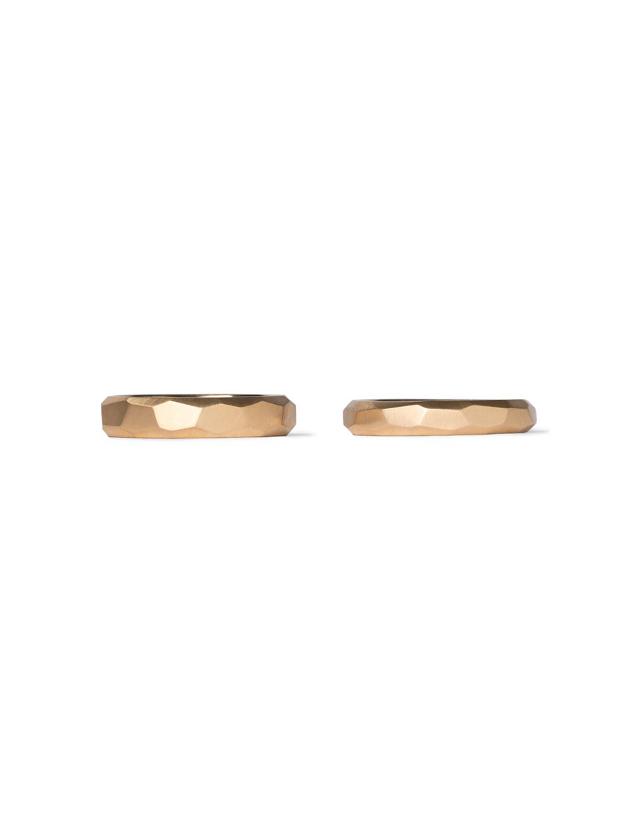 Faceted Wide Band – Yellow Gold