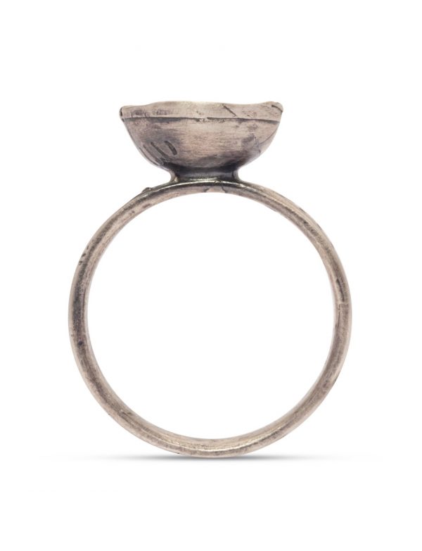 Cup Ring – Silver & Blue Sapphire