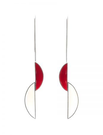 Slipped Pod Earrings – Red & White