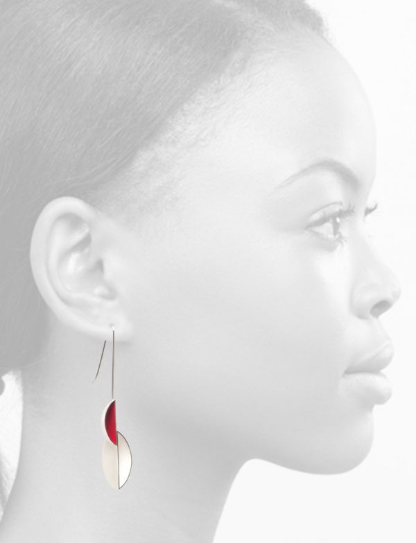 Slipped Pod Earrings – Red & White