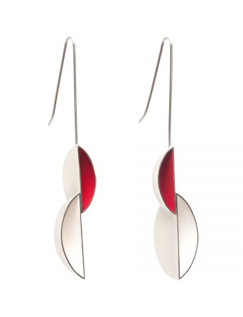 Slipped Pod Earrings – Red & White