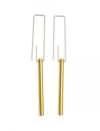 Hidden Line Earrings – Yellow