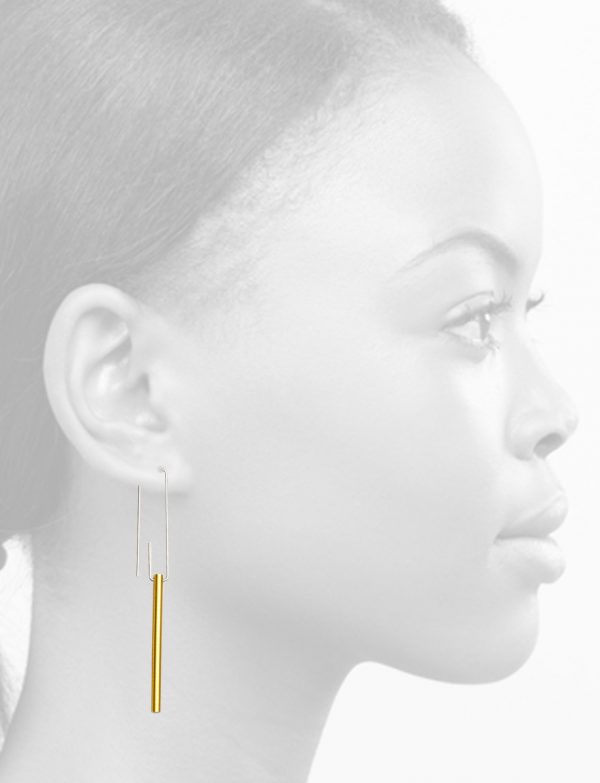 Short Hidden Line Earrings – Yellow