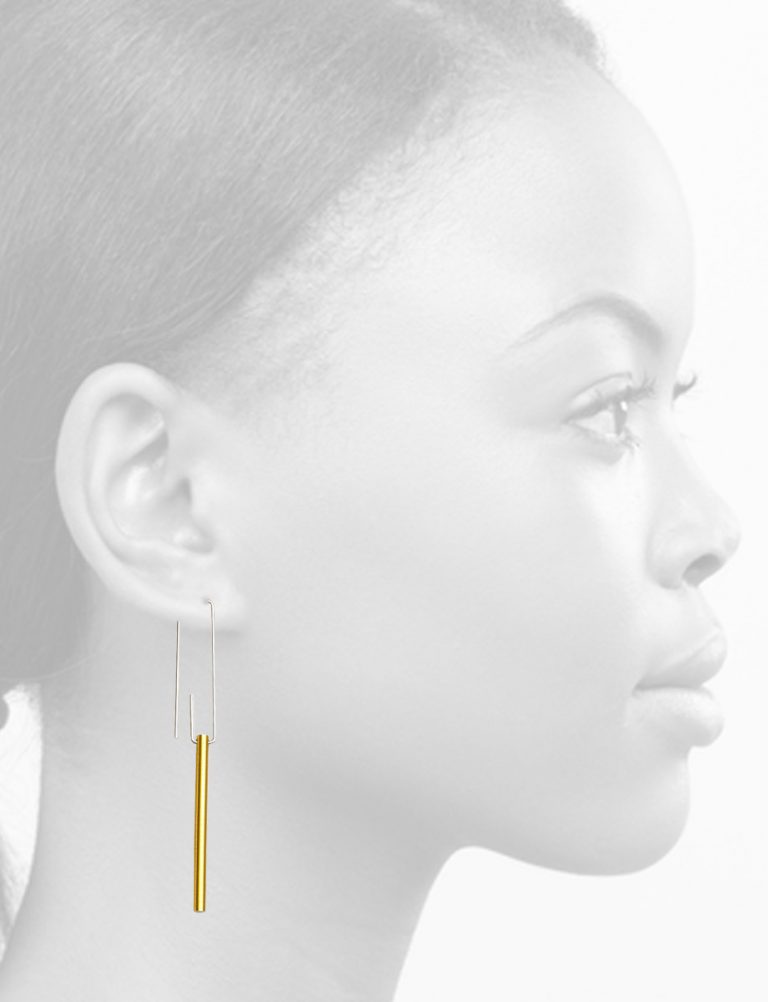 Hidden Line Earrings – Yellow