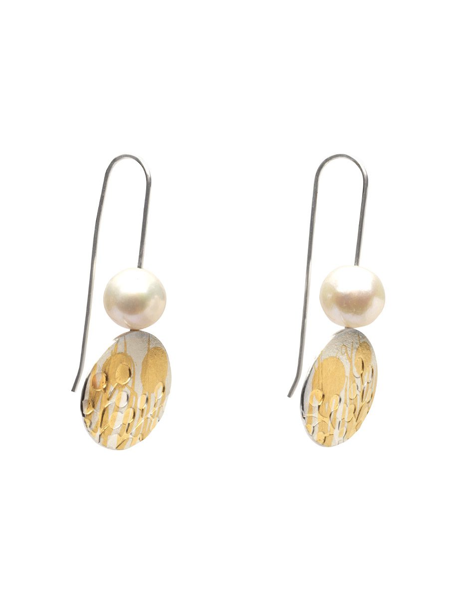 Freshwater Pearl Round Wattle Hook Earrings e.g.etal Melbourne