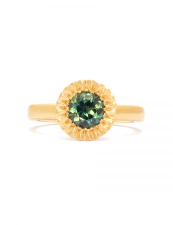 Teeth Gem Ring – Gold & Teal Sapphire