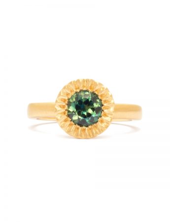 Teeth Gem Ring – Gold & Teal Sapphire