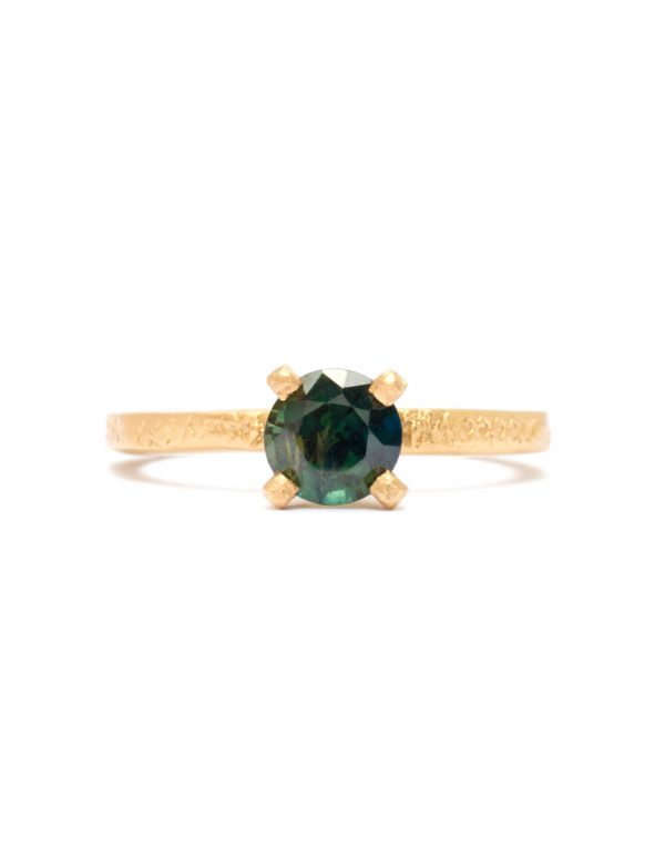Newlyn Ring – Hand-Cut Green Sapphire