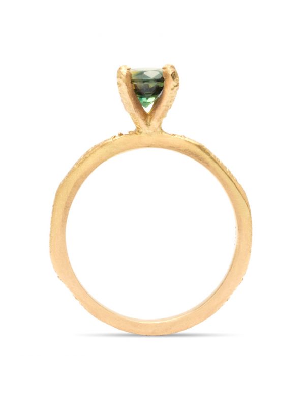 Newlyn Ring – Hand-Cut Green Sapphire