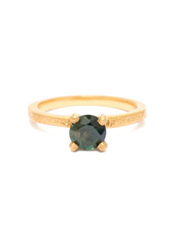 Newlyn Ring – Hand-Cut Green Sapphire