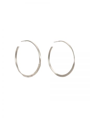 Textura Triangle Hoop Earrings – Silver & Hidden Gem