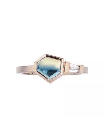 Dichotomy Ring – White Gold, Sapphire & Diamond