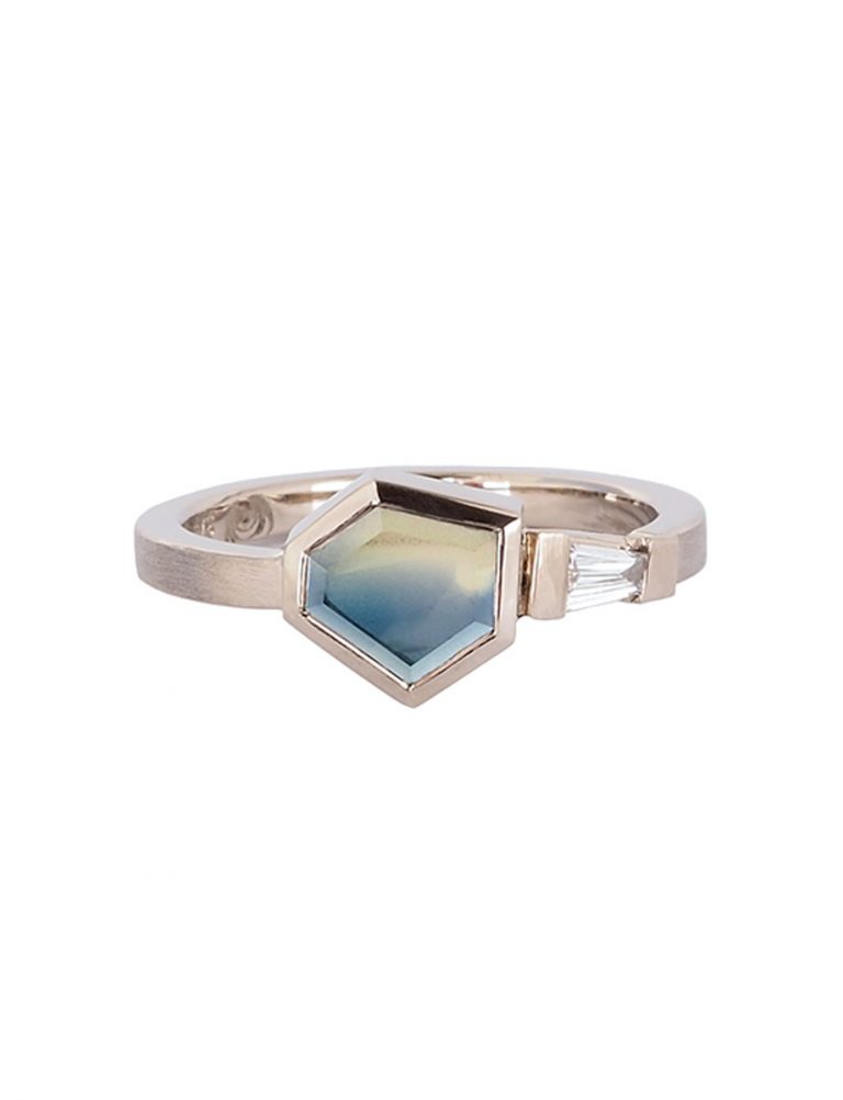 Dichotomy Ring – White Gold, Sapphire & Diamond