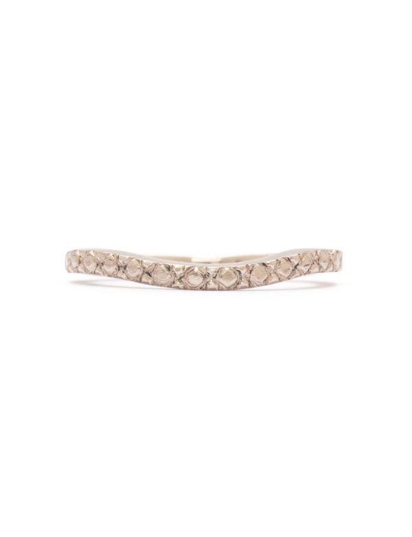 Quilted Keeper Ring – White Gold