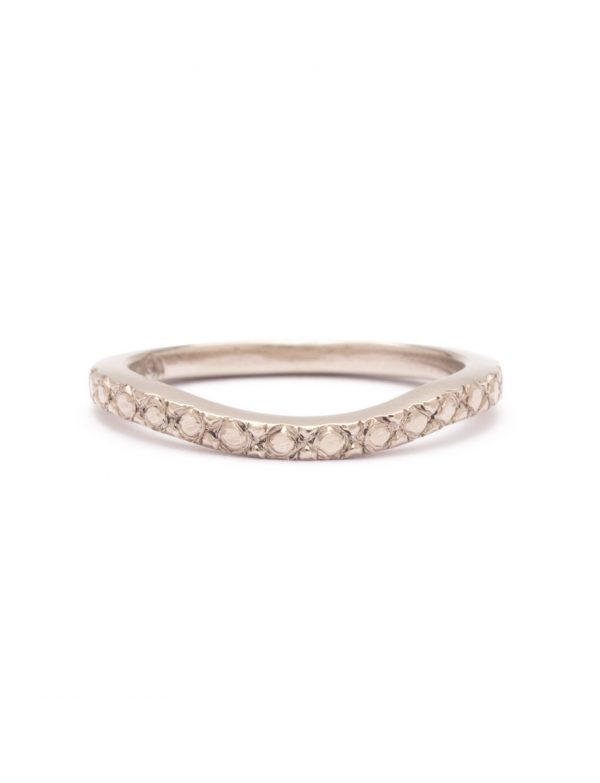 Quilted Keeper Ring – White Gold
