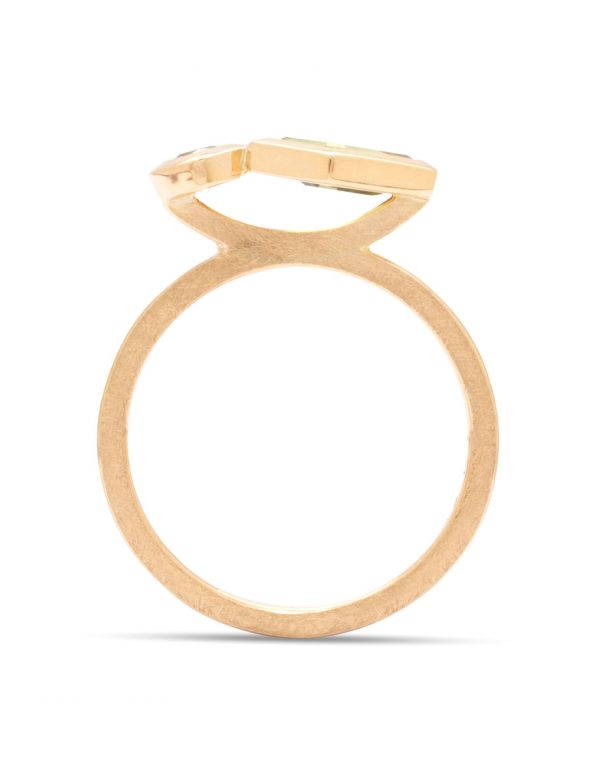 Crescent Ring – Yellow Gold & Parti Sapphire