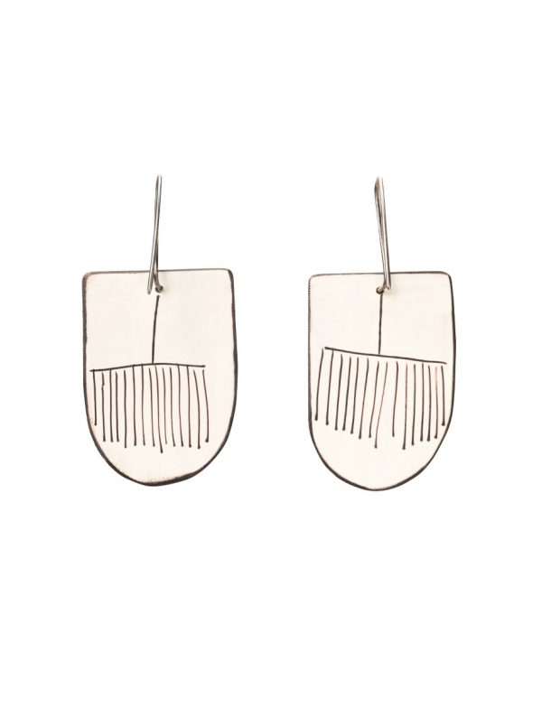 Apron Reversible Earrings – Magenta, Olive & Black