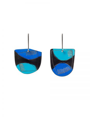 Apron Reversible Earrings – Blue & Black