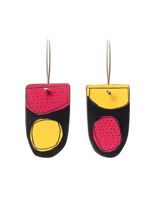 Apron Reversible Earrings – Yellow & Magenta