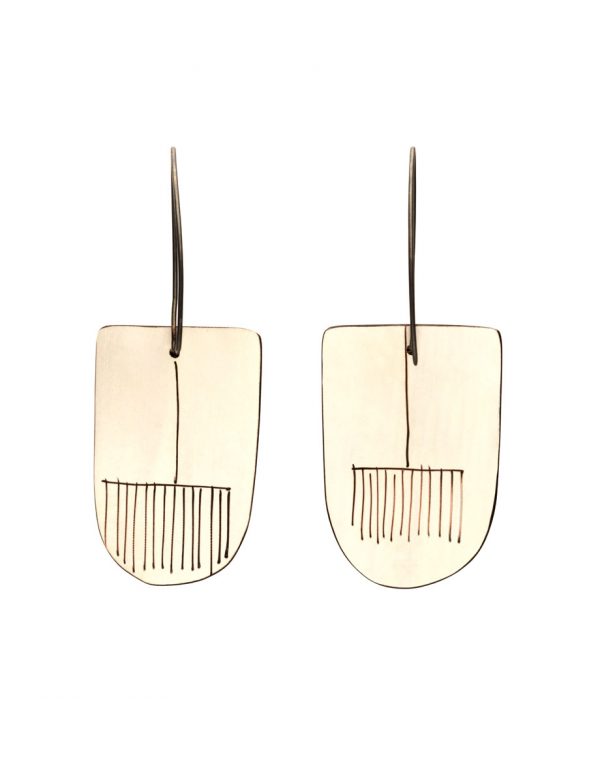 Apron Reversible Earrings – Magenta, Olive & Black