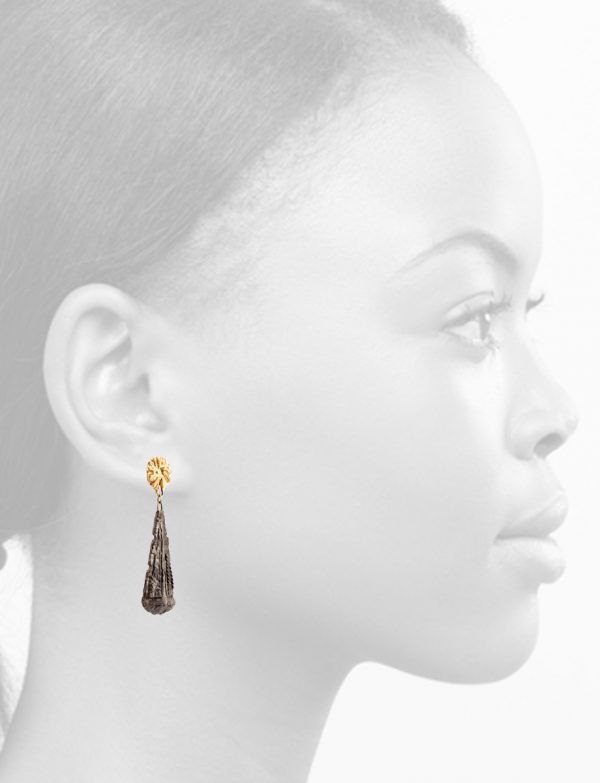 Zoraida Earrings – Oxidised Silver & Gold