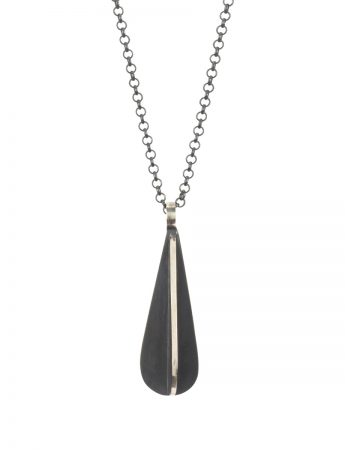 Black Droplet X Pendant – Silver