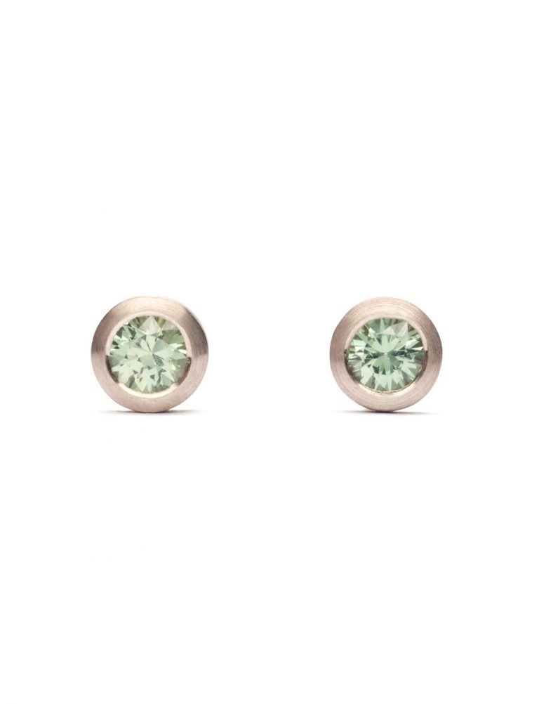 Stud Earrings – White Gold & Parti Sapphires