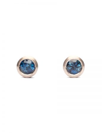 Stud Earrings – White Gold & Australian Blue Sapphires