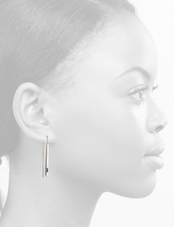 Drop Earrings – White Gold & Ceylon Blue Sapphires